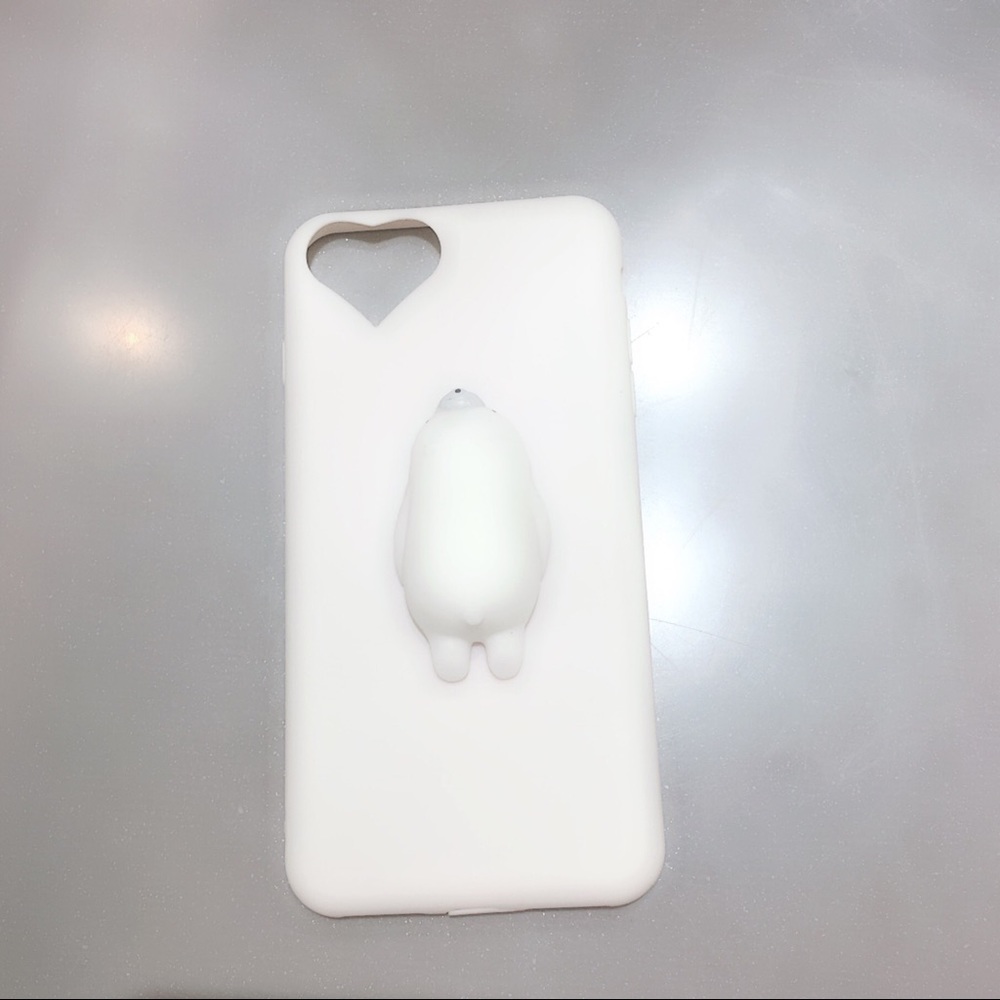 🌕Squeeze squishy toy cute polar bear iphone case